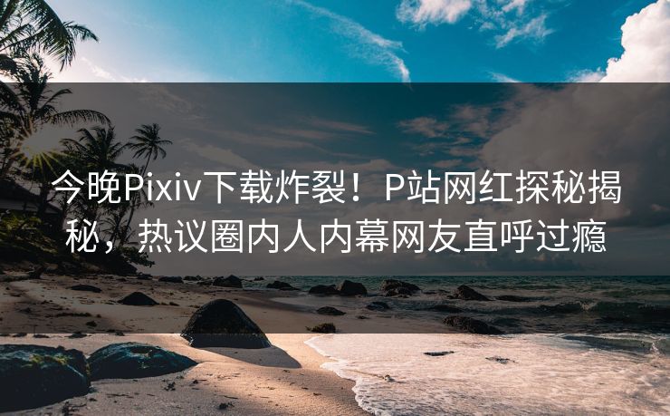 今晚Pixiv下载炸裂！P站网红探秘揭秘，热议圈内人内幕网友直呼过瘾