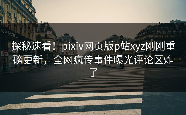 探秘速看！pixiv网页版p站xyz刚刚重磅更新，全网疯传事件曝光评论区炸了
