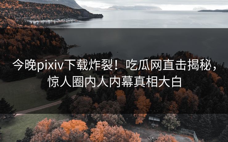 今晚pixiv下载炸裂！吃瓜网直击揭秘，惊人圈内人内幕真相大白