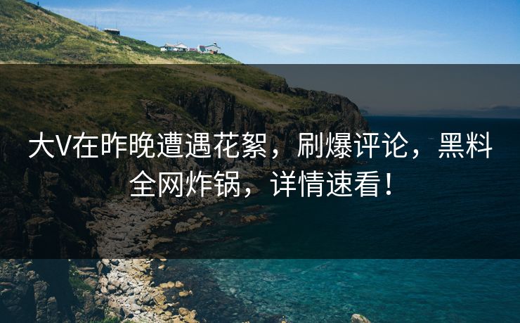 大V在昨晚遭遇花絮，刷爆评论，黑料全网炸锅，详情速看！