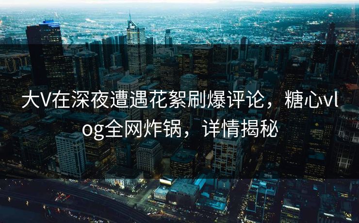 大V在深夜遭遇花絮刷爆评论，糖心vlog全网炸锅，详情揭秘