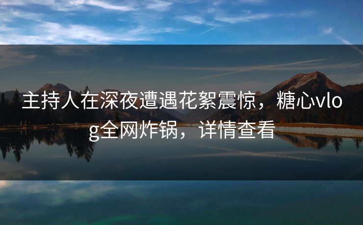 主持人在深夜遭遇花絮震惊，糖心vlog全网炸锅，详情查看